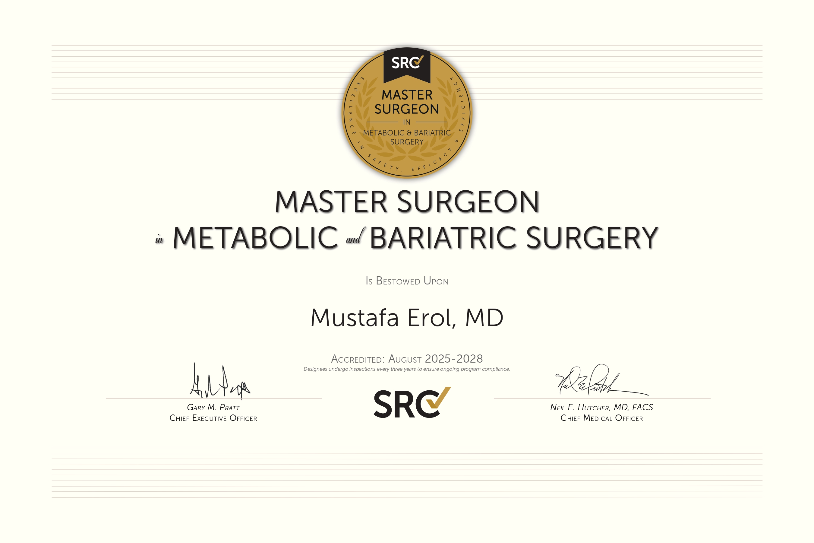 SRC Master Surgeon Certificate